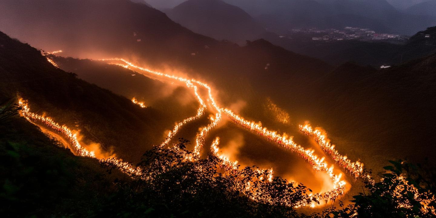 宁强县羌族“转山会”盛大回归,千人火把巡游点亮秦巴深山